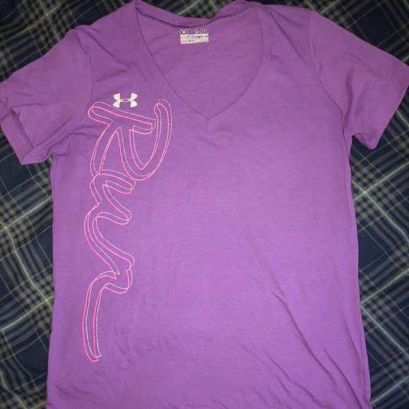 Purple, under armour, semi fitted tee - Picture 1 of 3